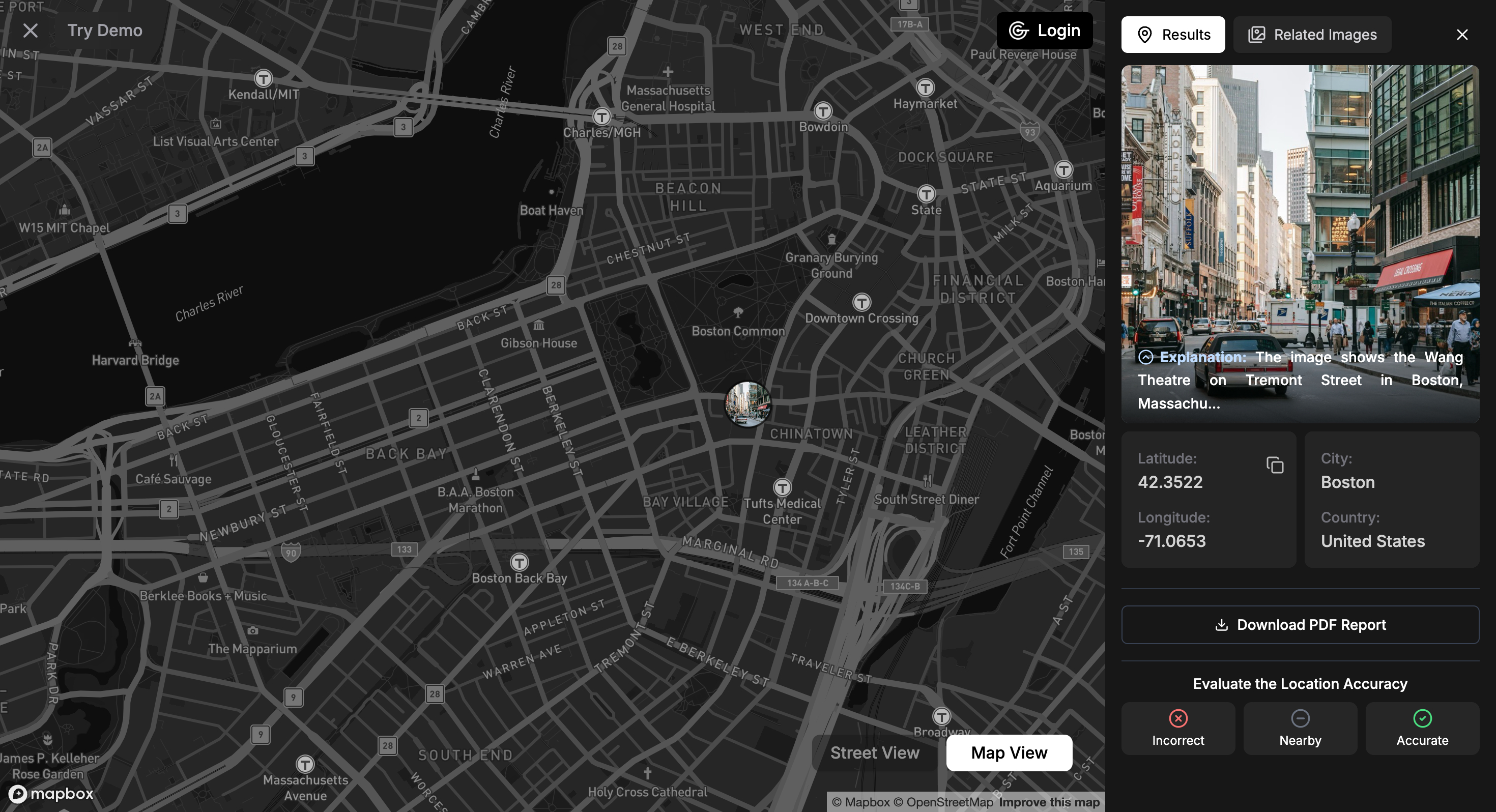 GeoSpy&#39;s demo