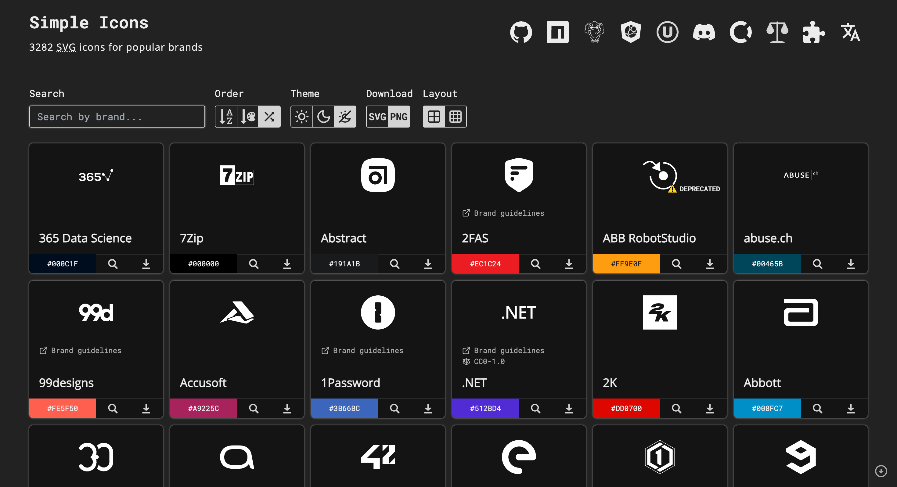 Simple Icons Website